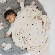 Load image into Gallery viewer, Confetti baby blanket natural