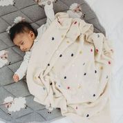 Load image into Gallery viewer, Confetti baby blanket natural
