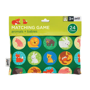 PETIT COLLAGE MATCHING GAME ON-THE-GO ANIMALS + BABIES GREEN